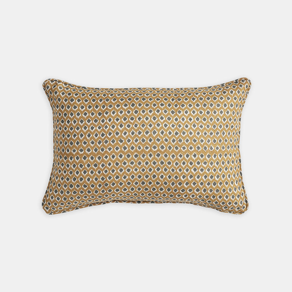 Patola Saffron Lumbar Pillow