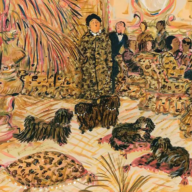 A Lady and Her Dogs Print