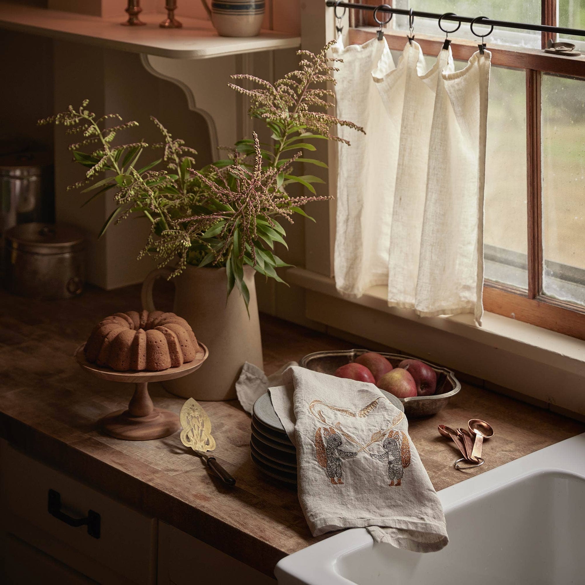 Squirrels with Wheat Tea Towel