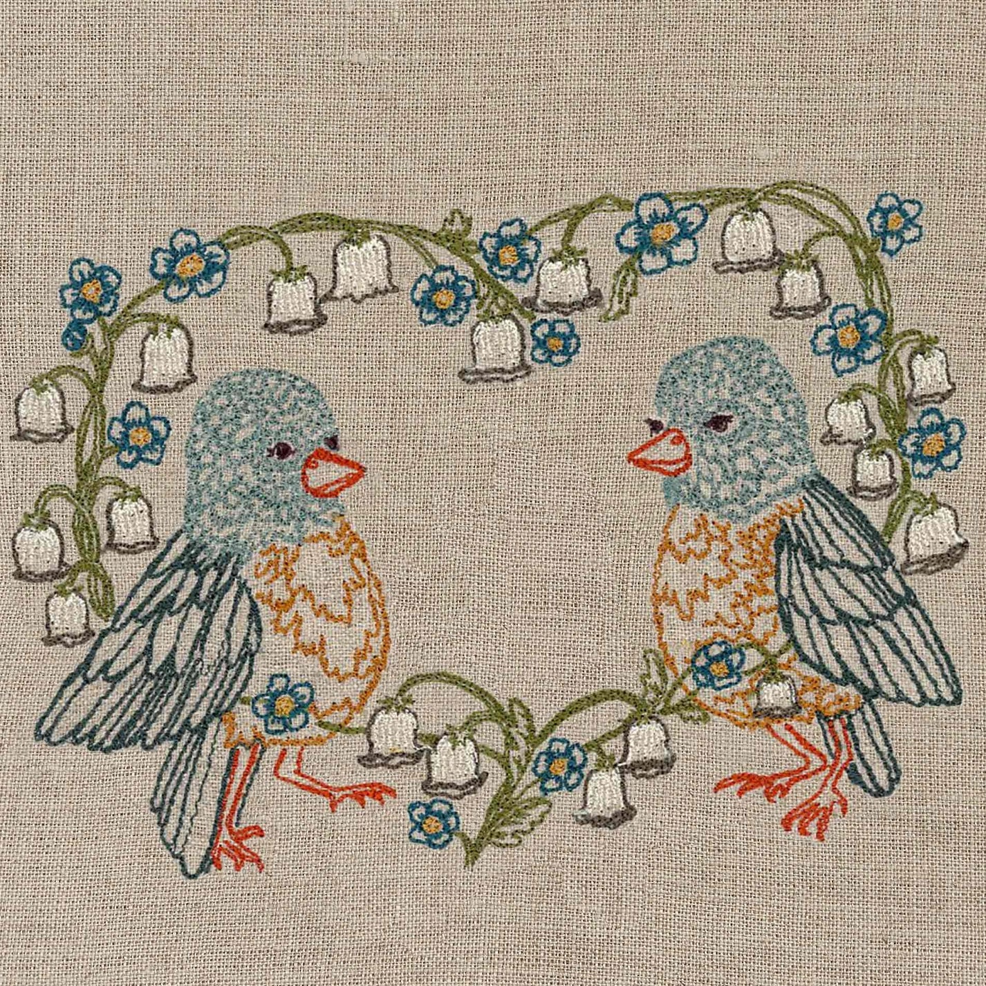 Lily Love Birds Tea Towel