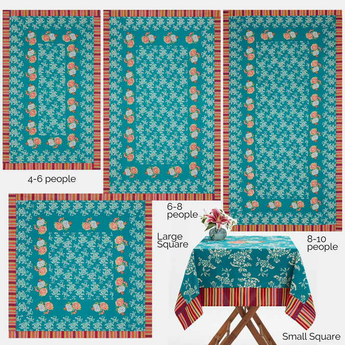 Kandem Queen Green Cotton Tablecloth