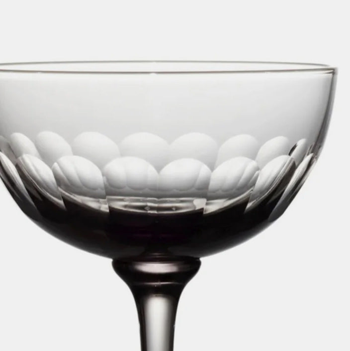 Smoke Crystal Champagne Saucers with Lens