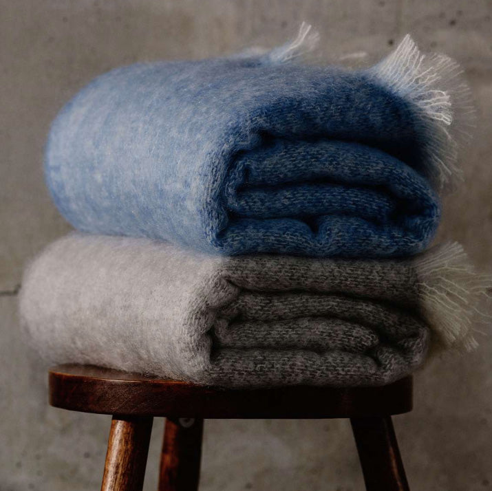Mooneen Azure Mohair Throw