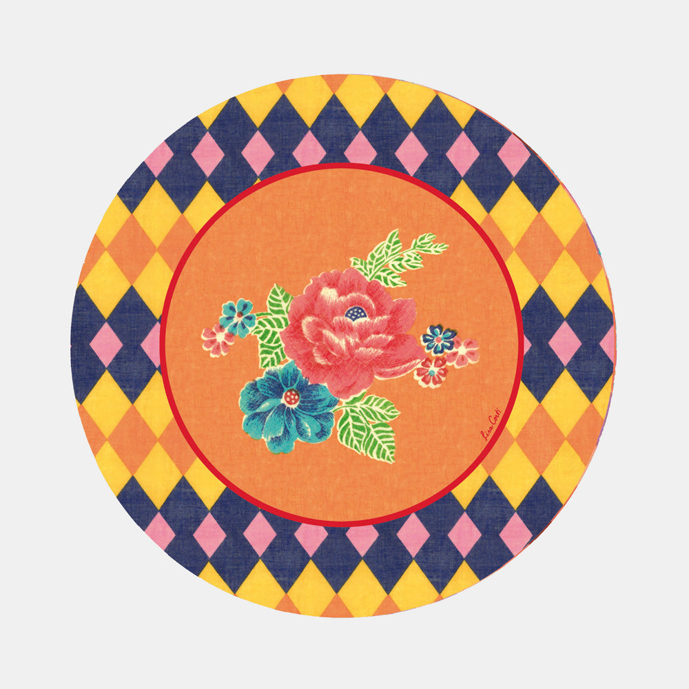 Round Losanga Orange Placemat