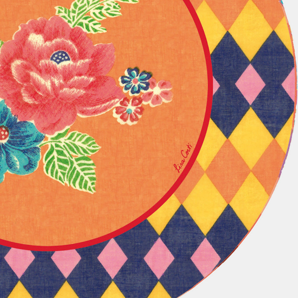 Round Losanga Orange Placemat