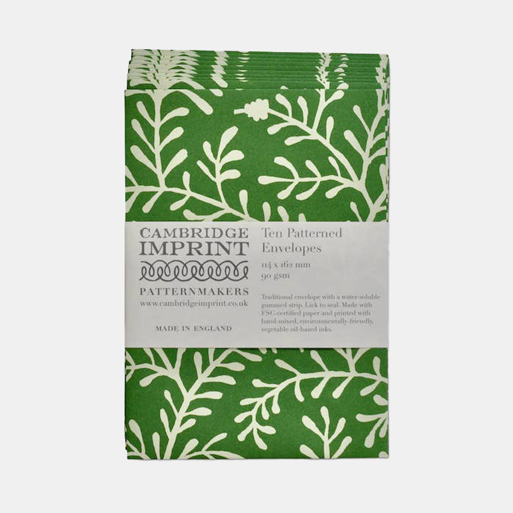 Envelopes in Sprig Pea Green: Pack of 10
