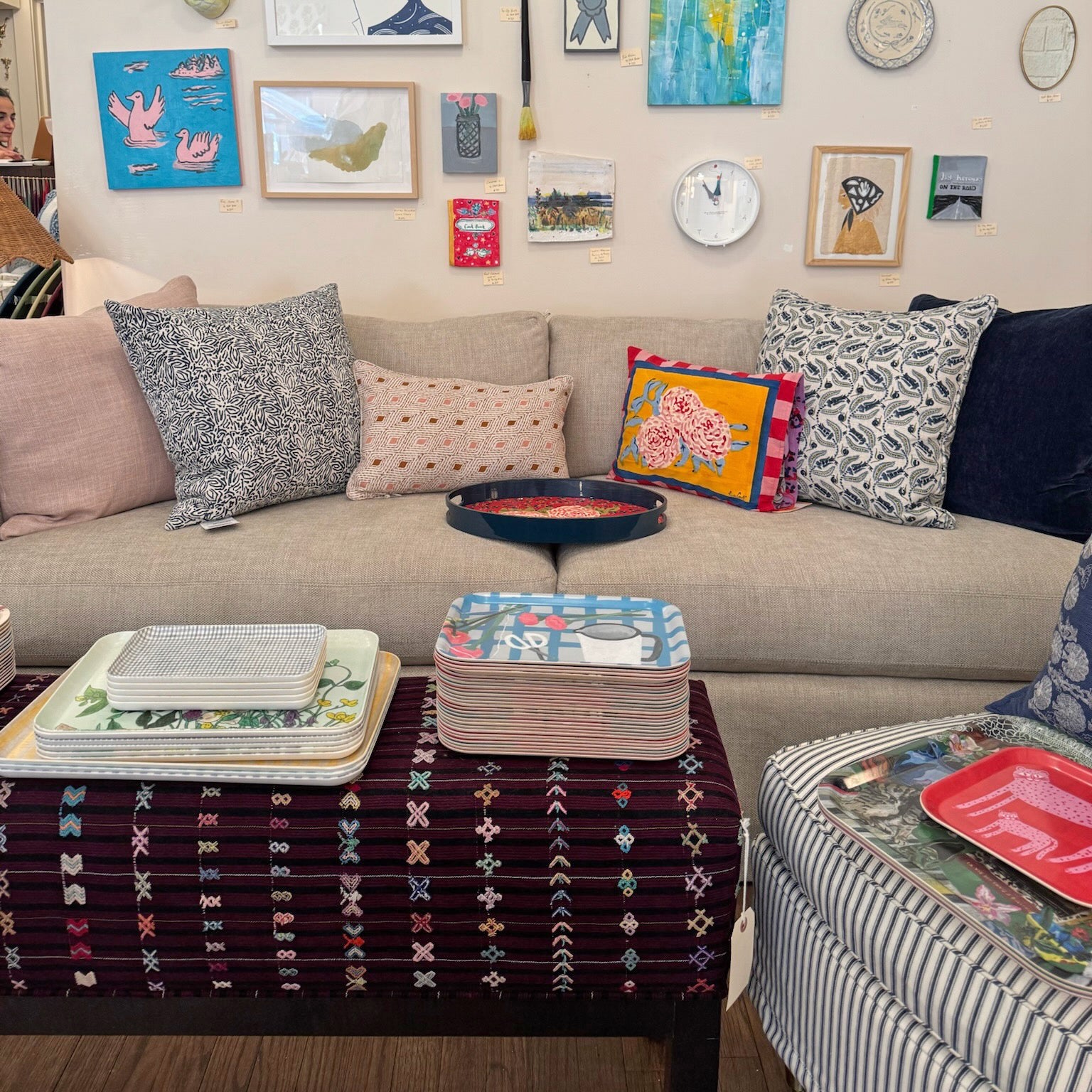 Slim Bench in Vintage Textile (store images shown)