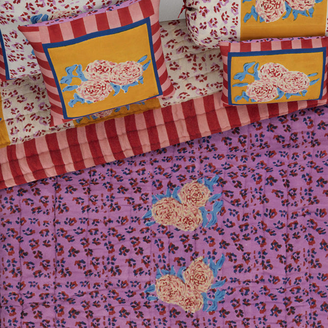 Leopard Stripes Gold Quilt