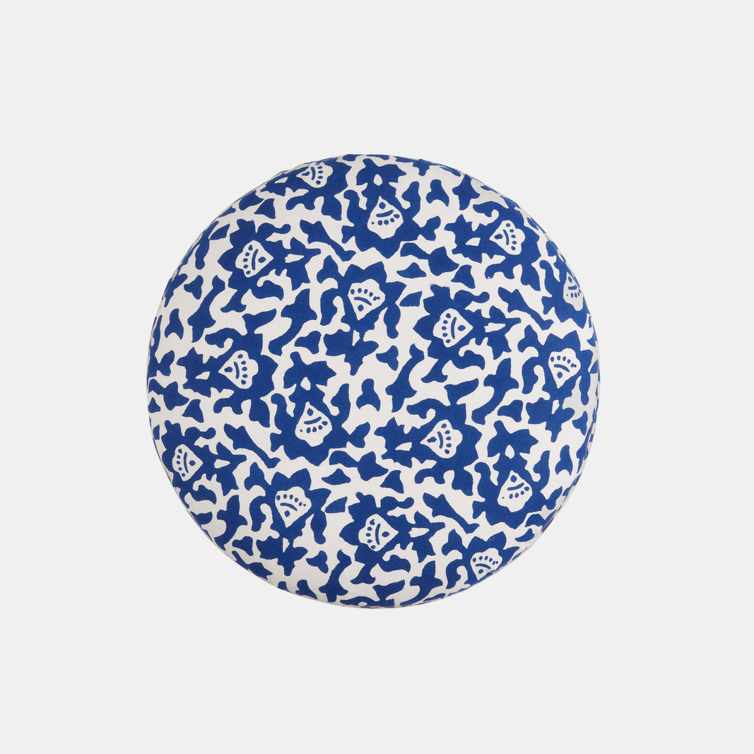 Arabesque Blue Stripes Blue Pouf