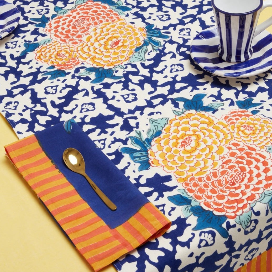 Corolla Blue Table Runner