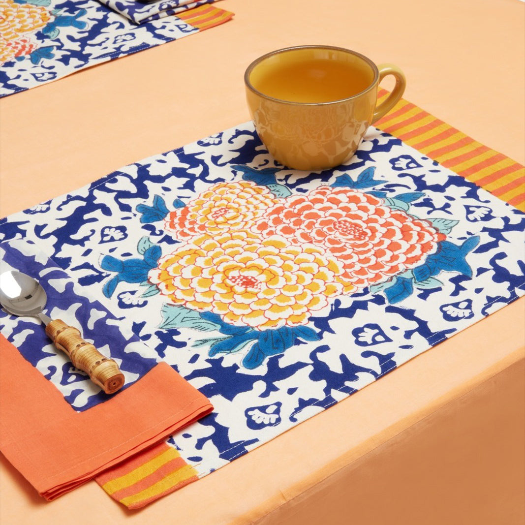 Corolla Blue Canvas Placemat