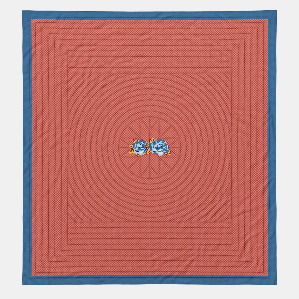 Double Peonia Rust Old Pink Quilt