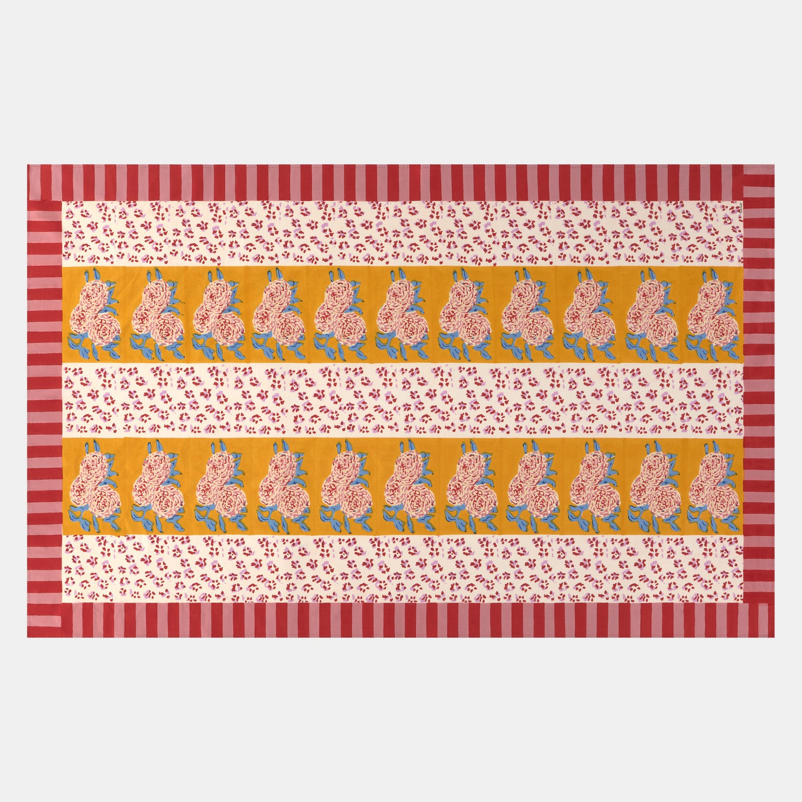 Leopard Stripes Gold Cotton Tablecloth