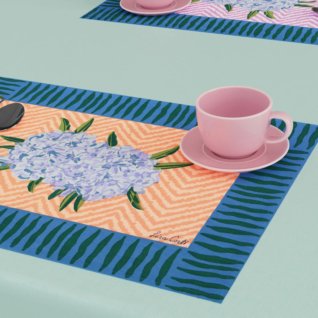 Oleander Peach Canvas Placemat