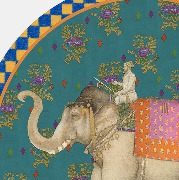 Round Elephant Peacock Placemat