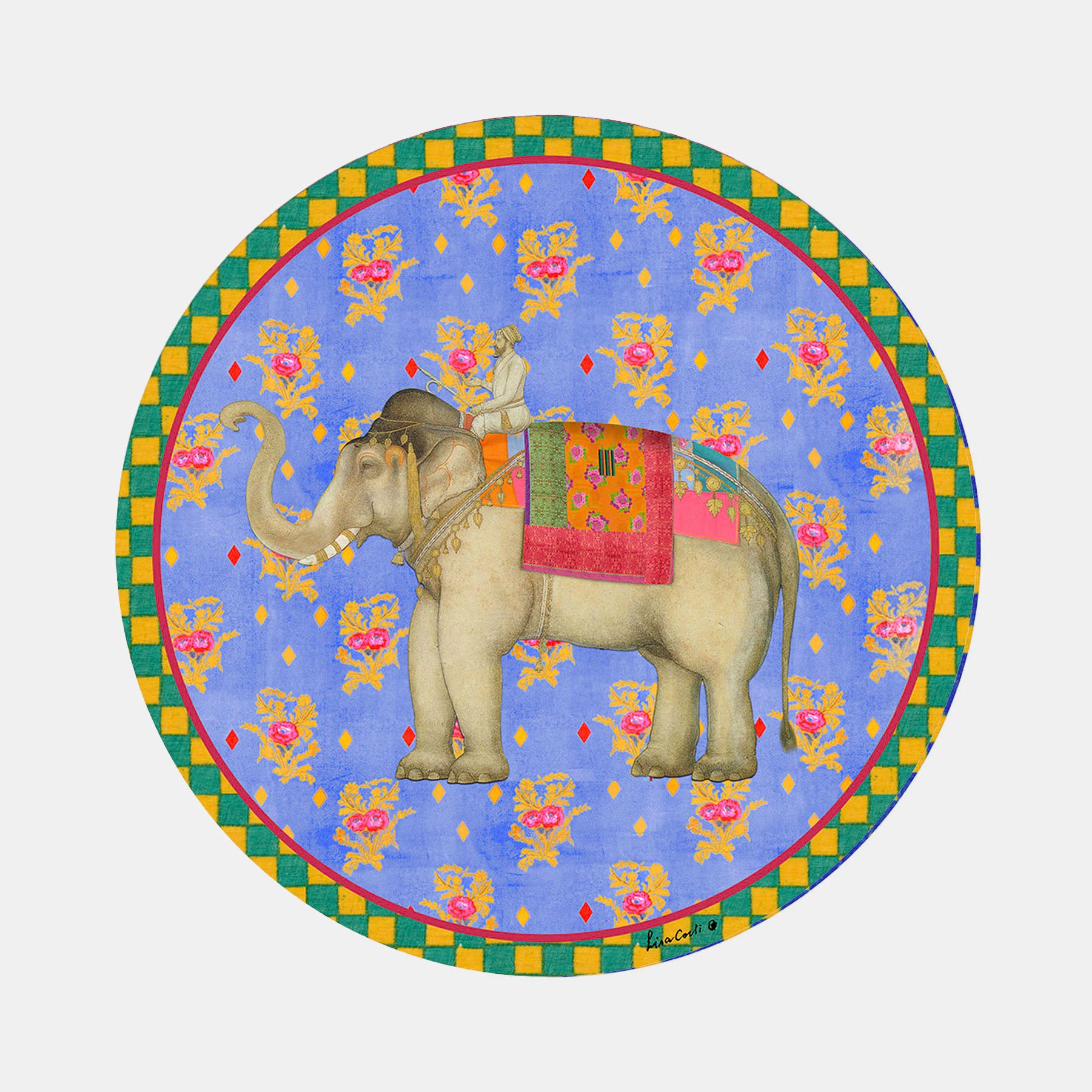 Round Elephant Pervinch Placemat