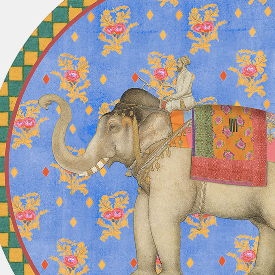 Round Elephant Pervinch Placemat