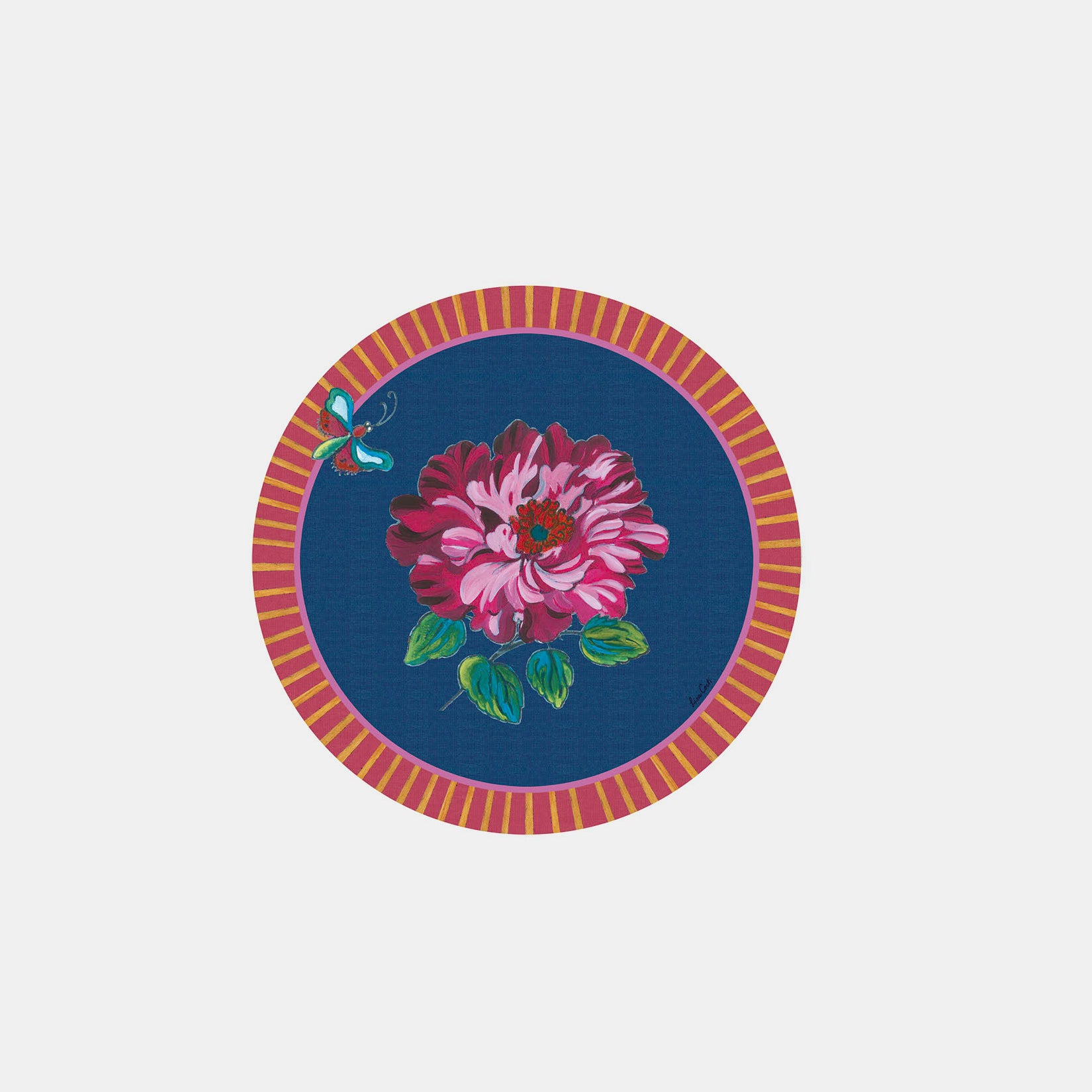 Wild Rose Royal Blue Coaster