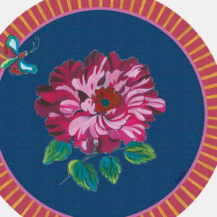 Wild Rose Royal Blue Coaster