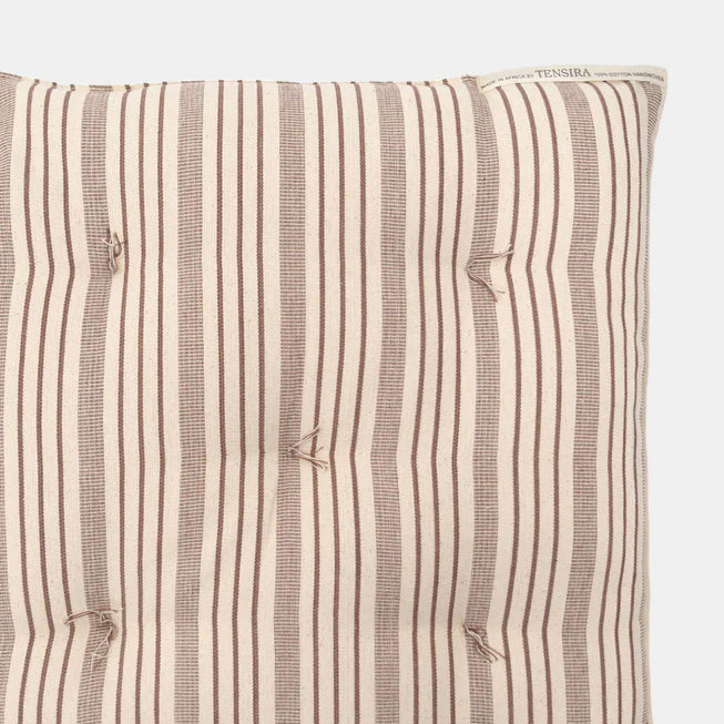 Square Seat Cushion, brown stripe