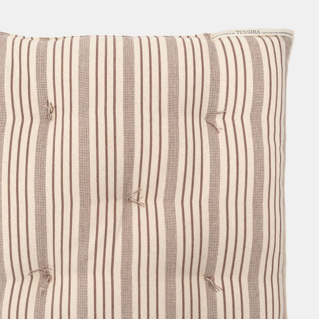 Brown Stripe Square Seat Cushion