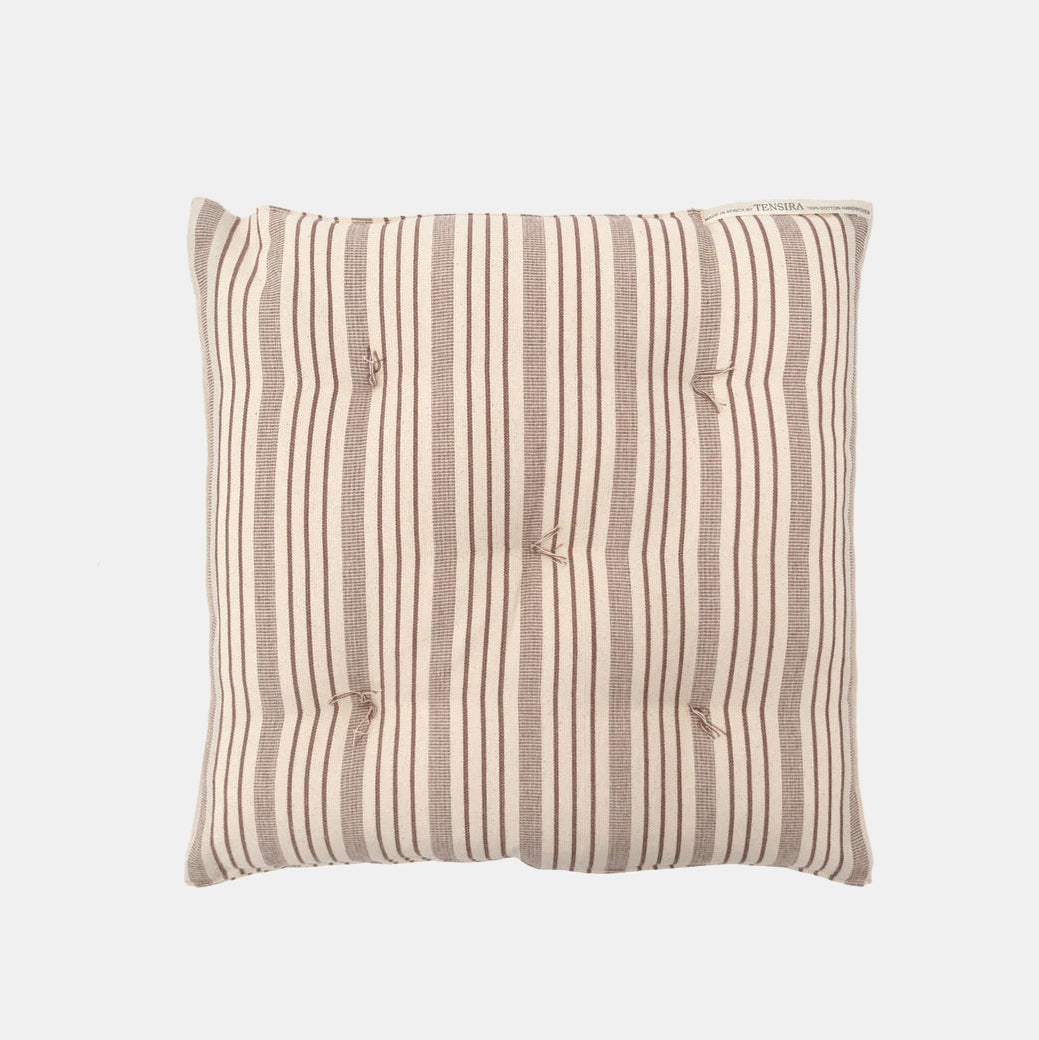 Brown Stripe Square Seat Cushion