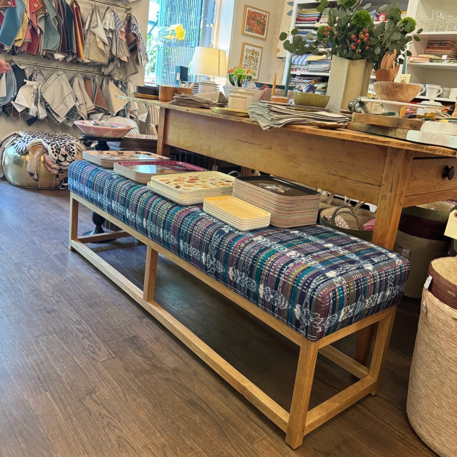Carmel Bench in Vintage Textile