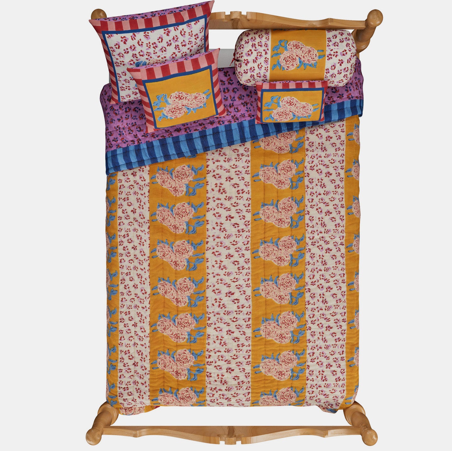 Leopard Stripes Gold Quilt