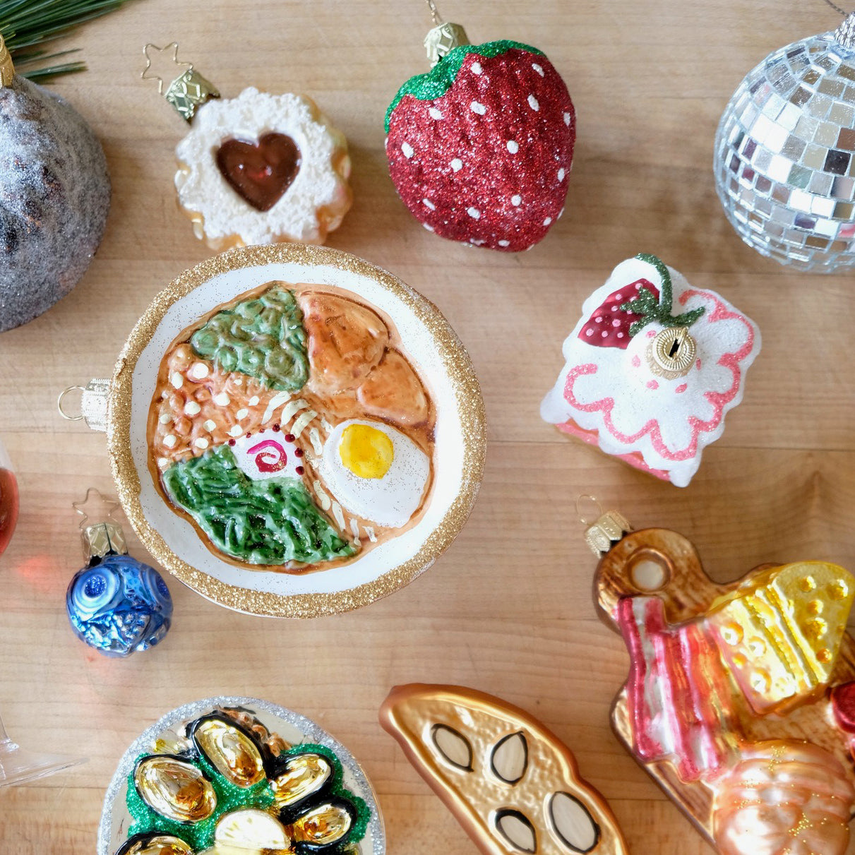 Sugared Strawberry Ornament