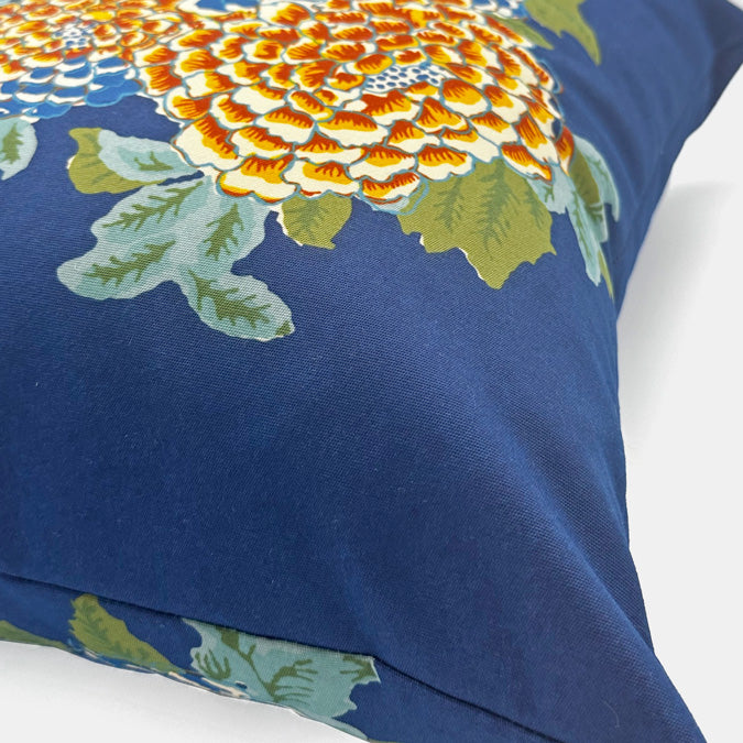 Corolla Blue Outdoor Square Pillow