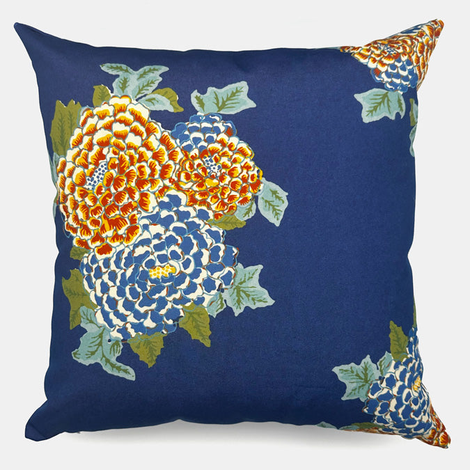Corolla Blue Outdoor Square Pillow