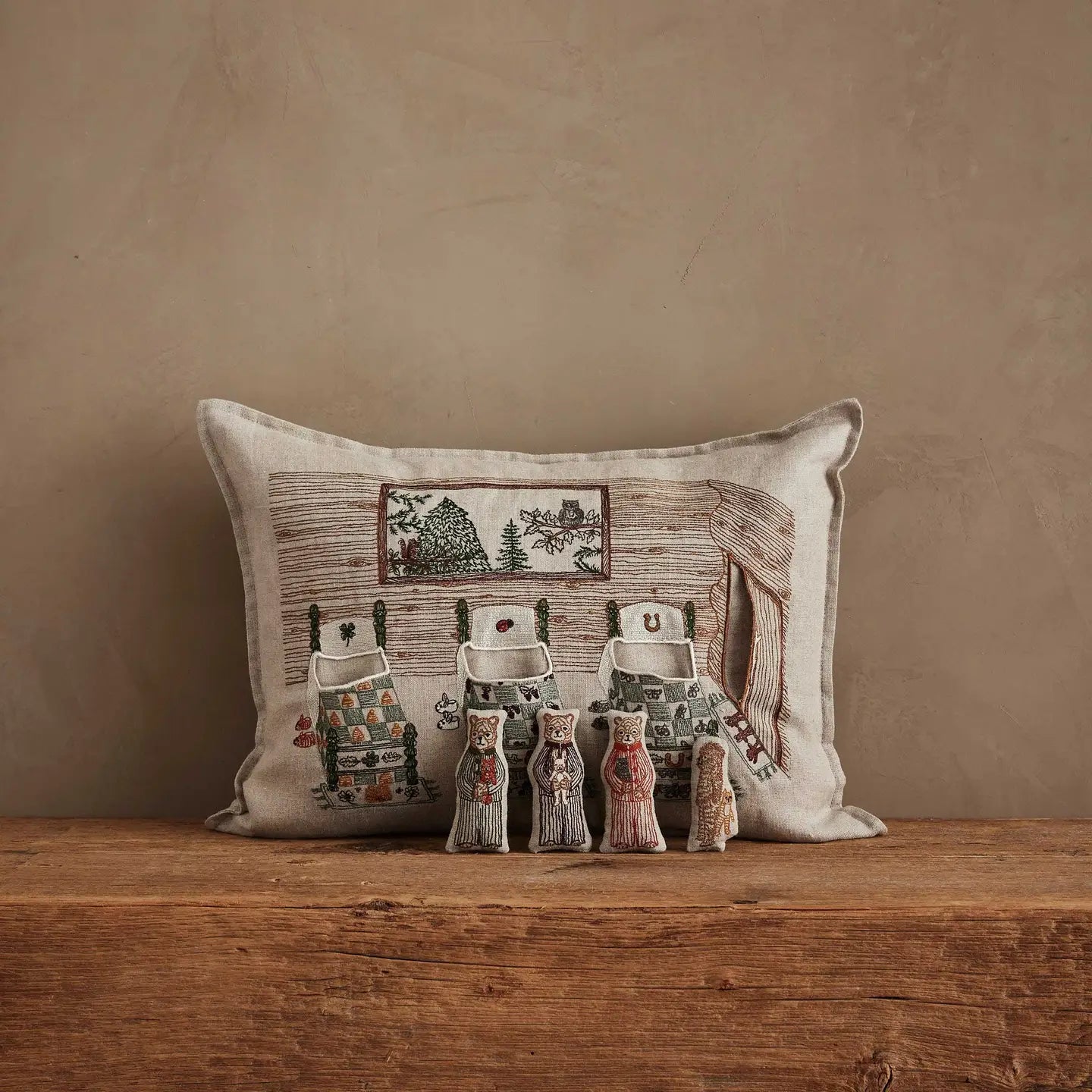 Three Little Bears Lumbar Pocket Pillow