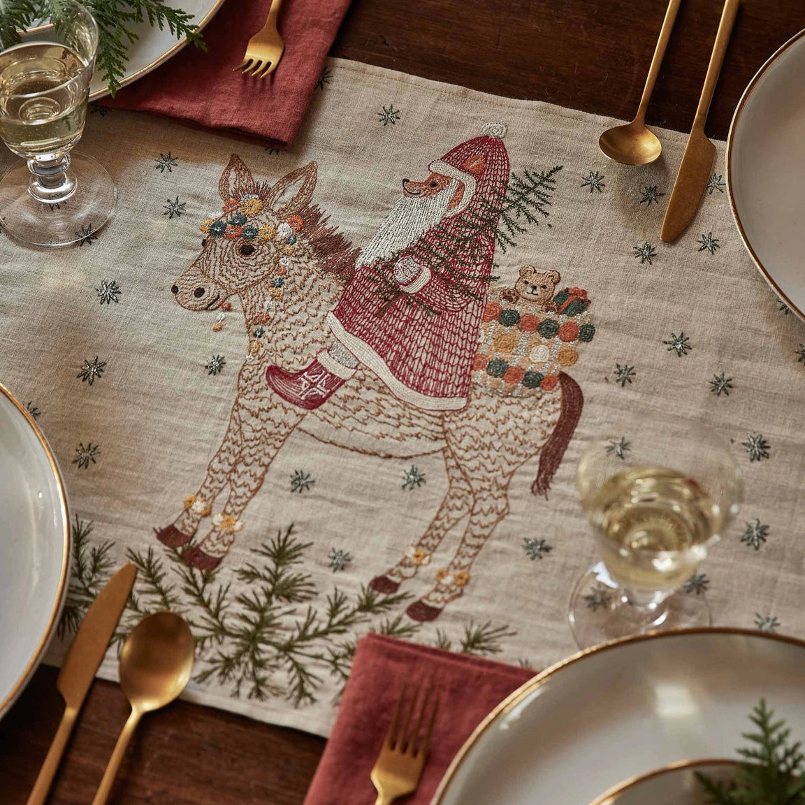 Christmas Donkey Table Runner