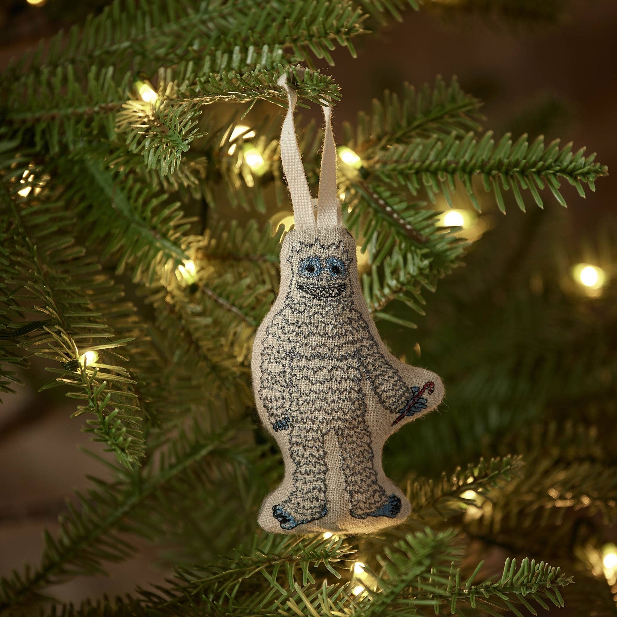 Yeti with Candy Cane Ornament