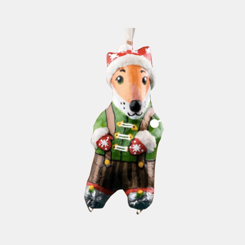 Ice Skating Fox Ornament