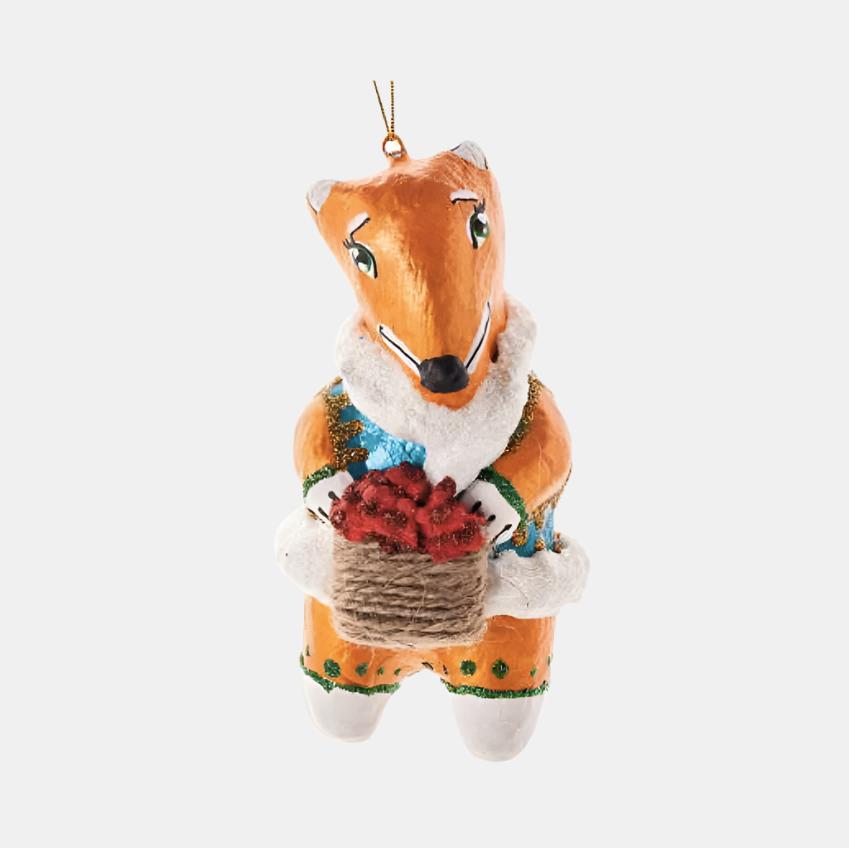 Fox with Raspberries Ornament