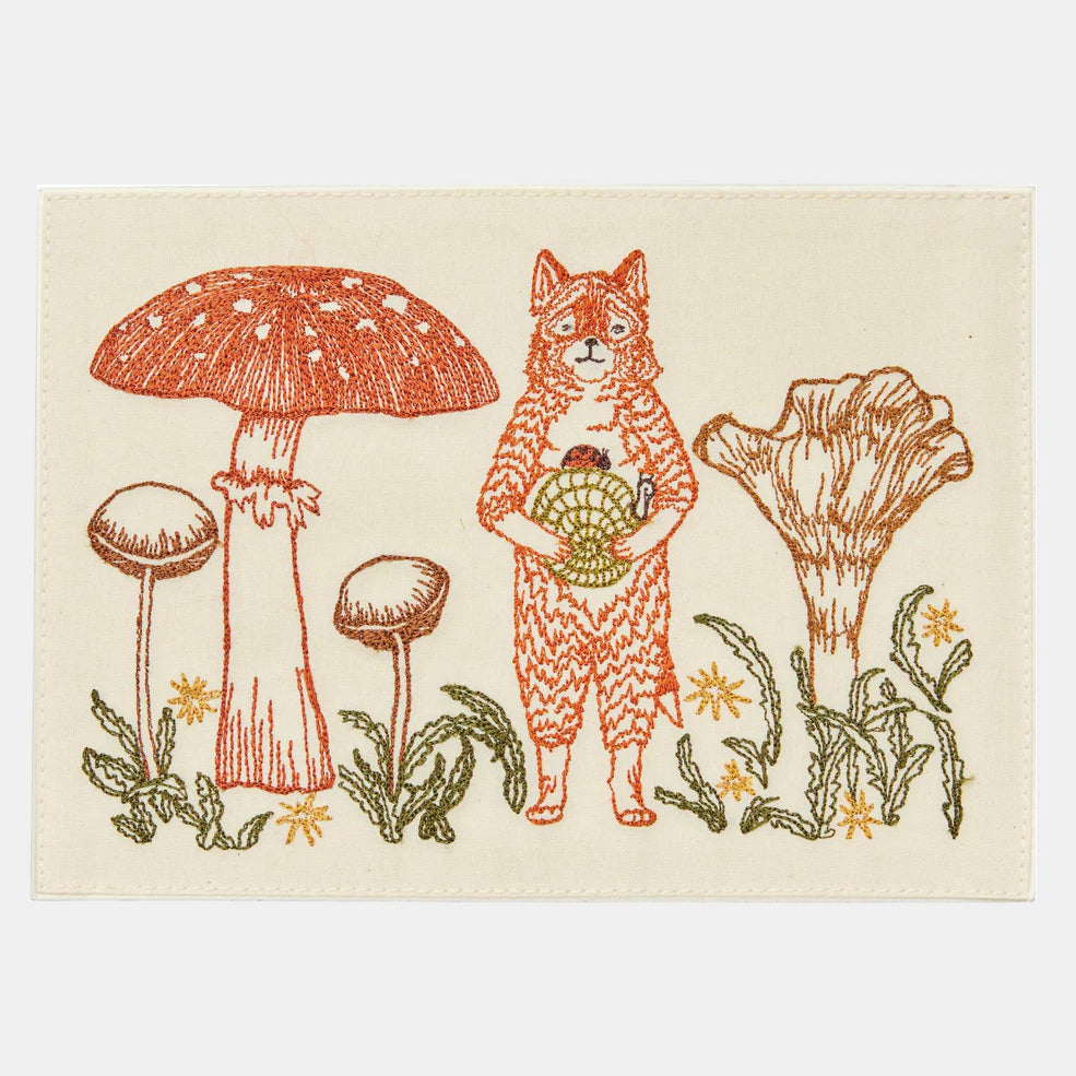 Fox with Mushrooms Card