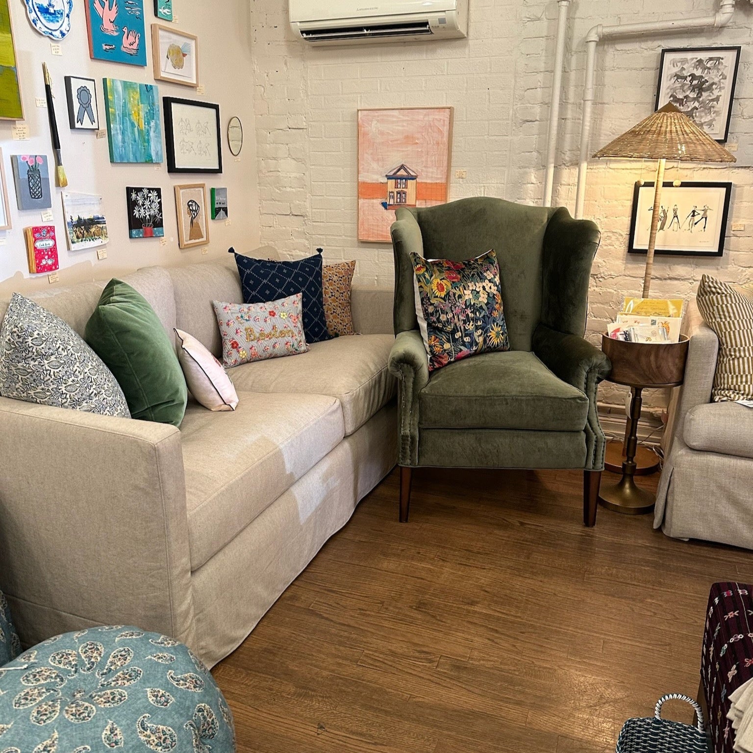 Thorn Tail Wingback Chair in Apollo Moss