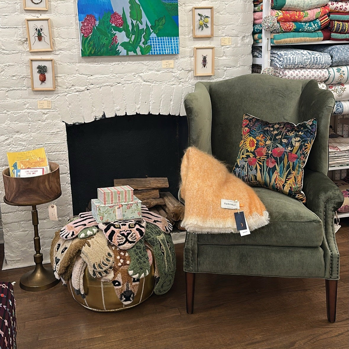 Thorn Tail Wingback Chair in Apollo Moss