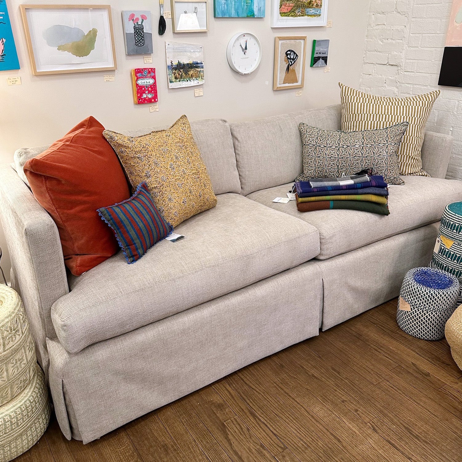 Luke Sofa in Traveler Sandstone (store images shown)