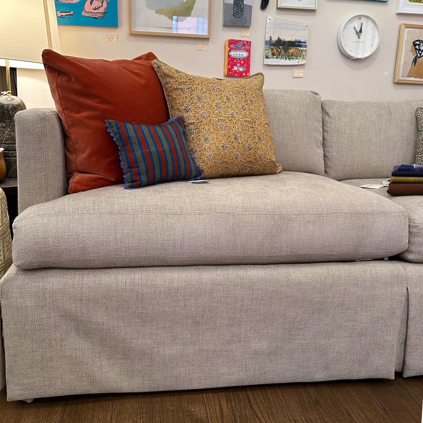 Luke Sofa in Traveler Sandstone (store images shown)