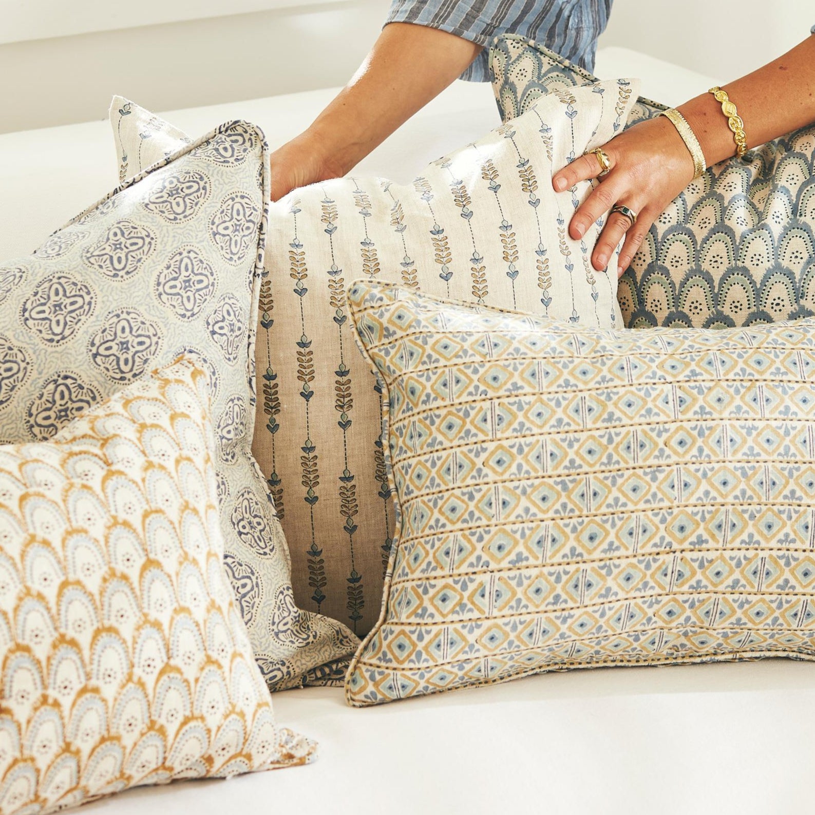 Geneva Fresh Azure Square Pillow
