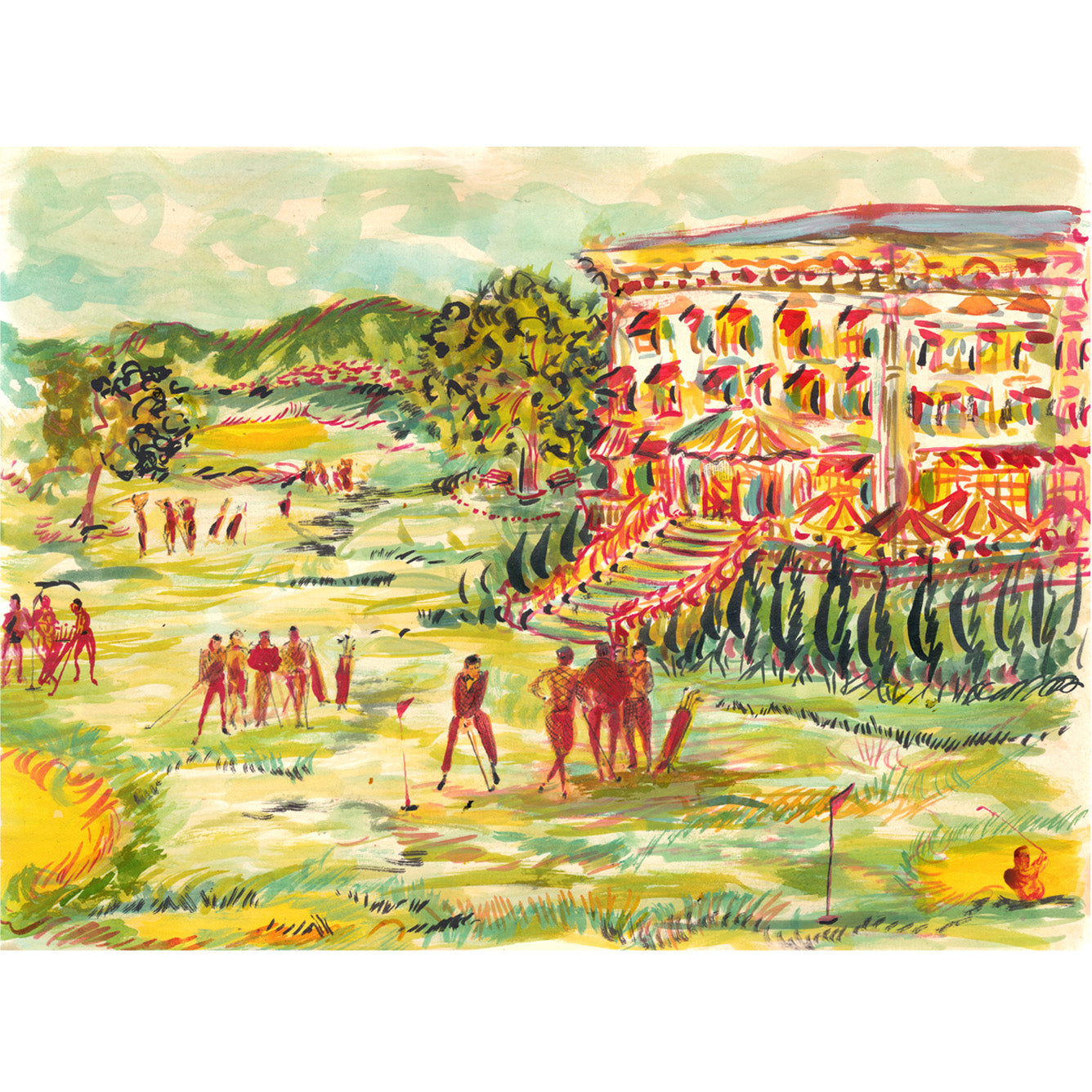 Golf in Red Print