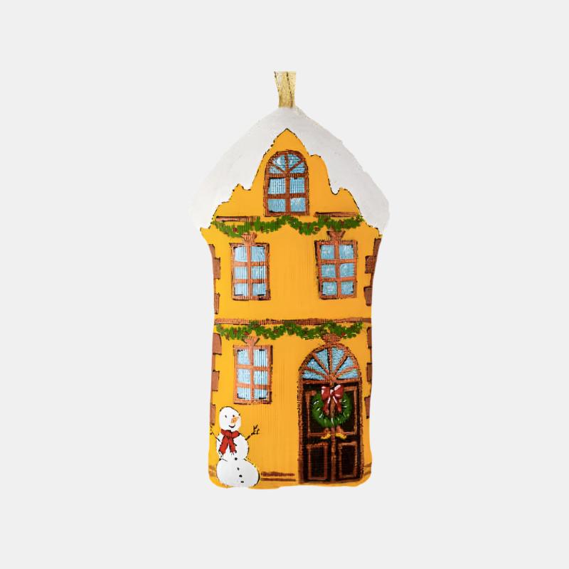 Yellow Snowman House Ornament