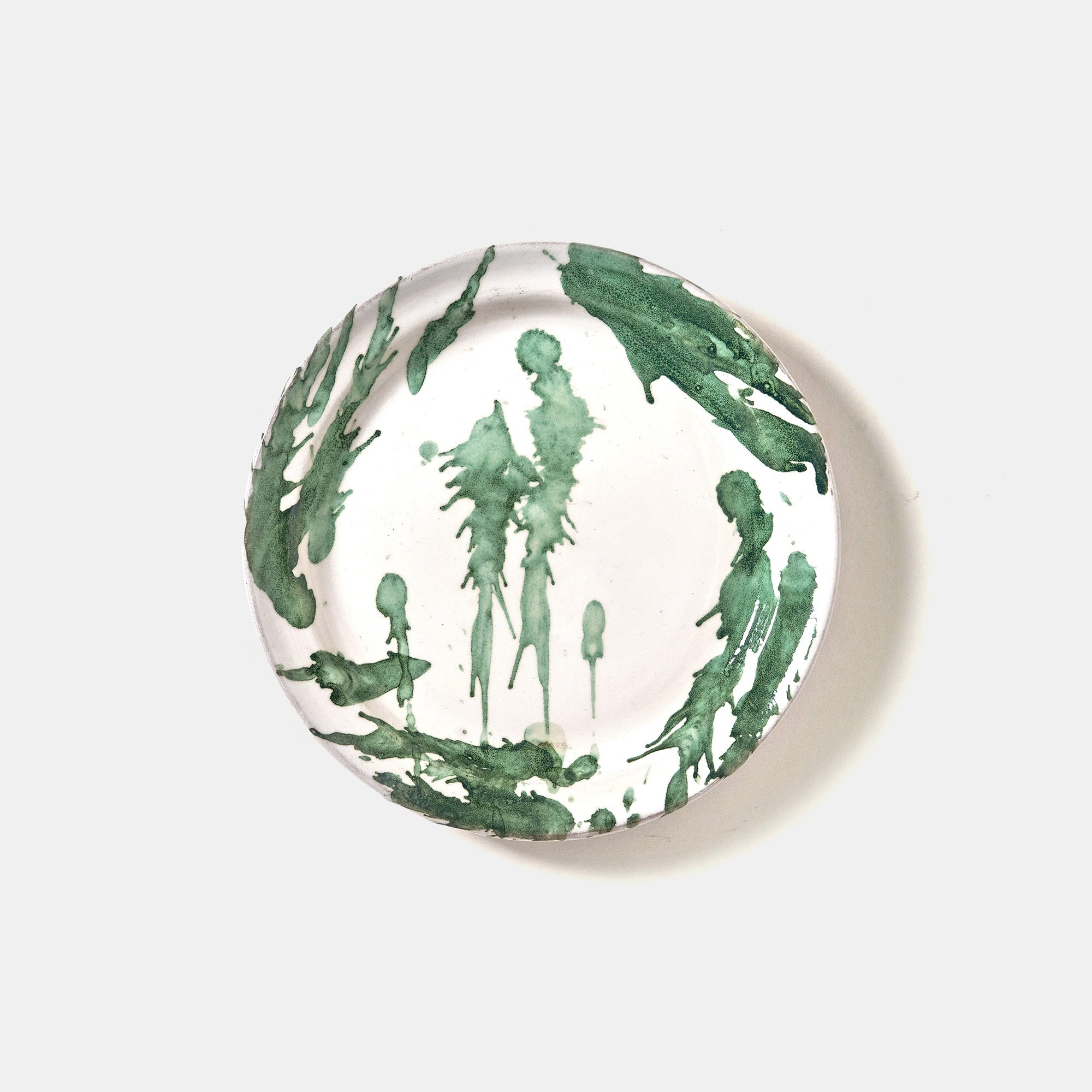 Green Splatterware Side Plate