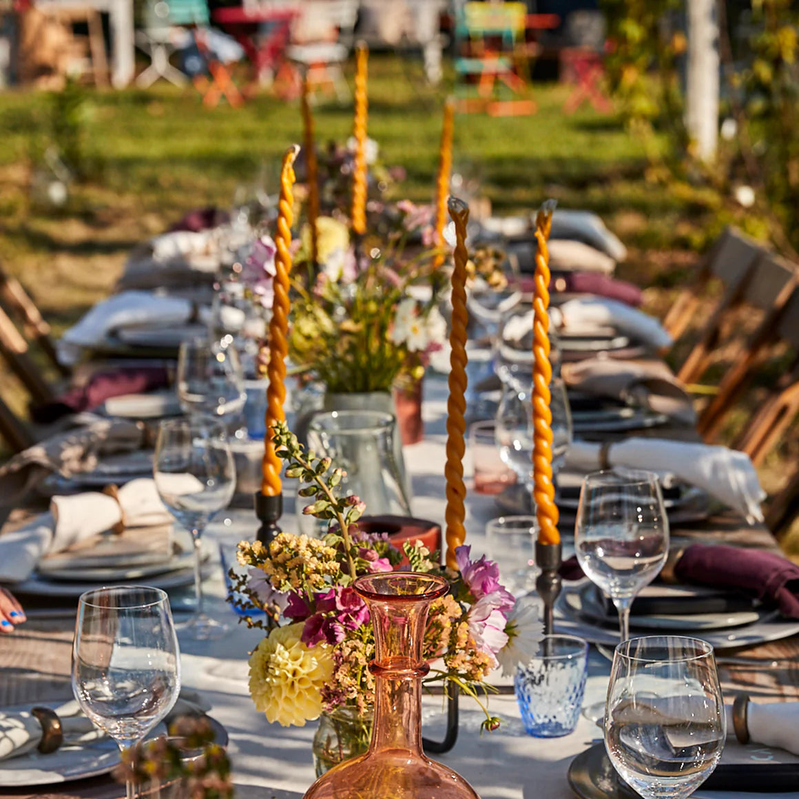 Twisted Double Wick Beeswax Taper Candle