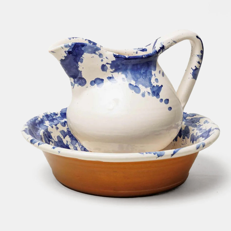 Montegranaro Blue Splatterware Pitcher