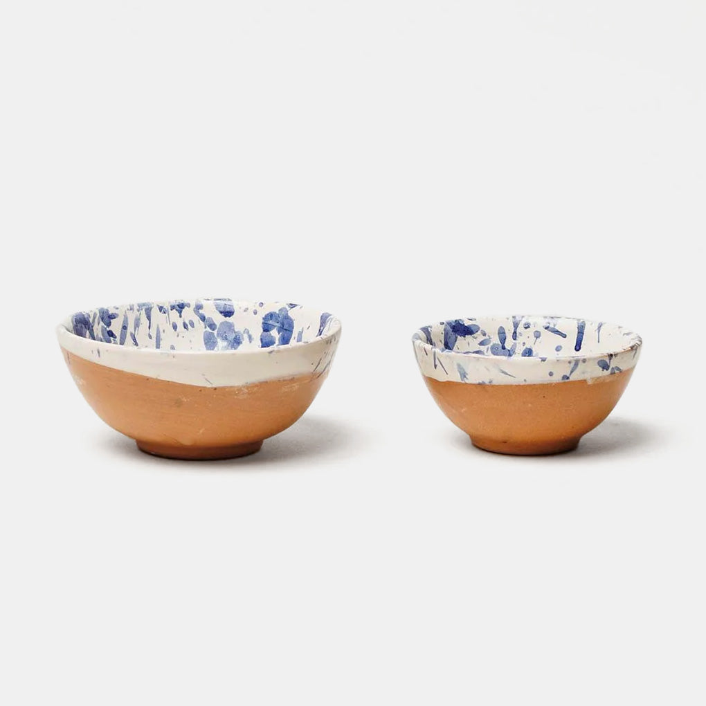 Montegranaro Blue Splatterware Oil & Salt Dish Set