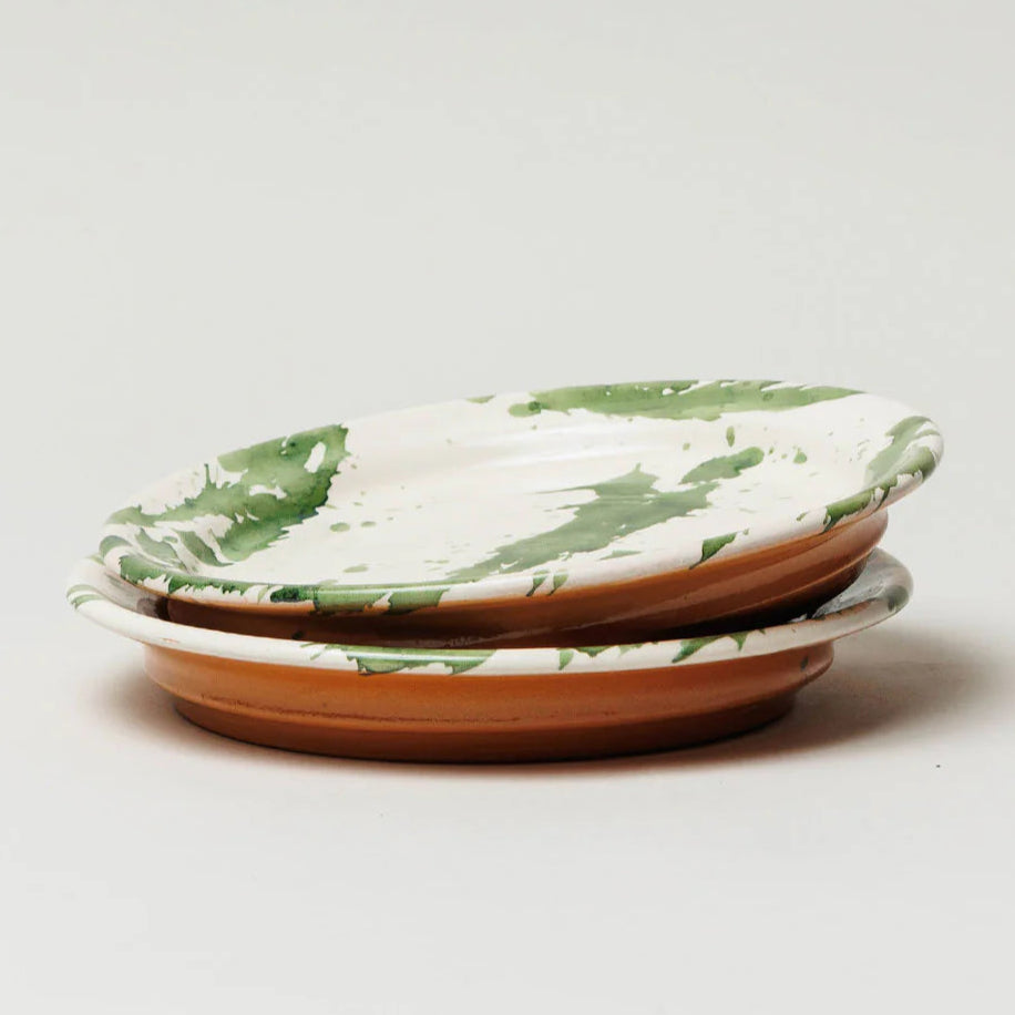 Green Splatterware Side Plate
