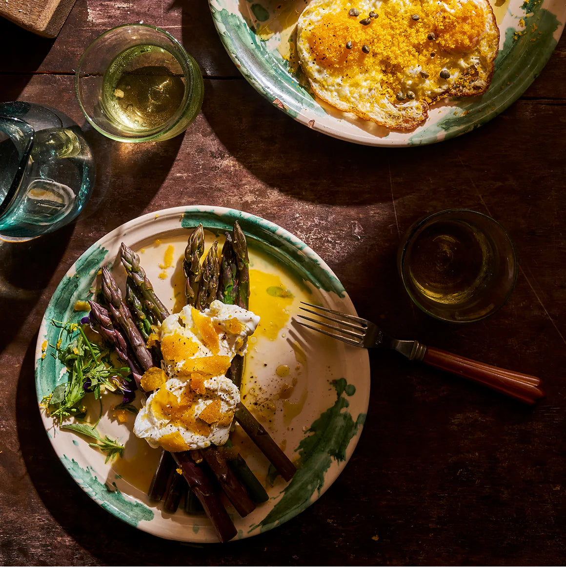 Green Splatterware Side Plate